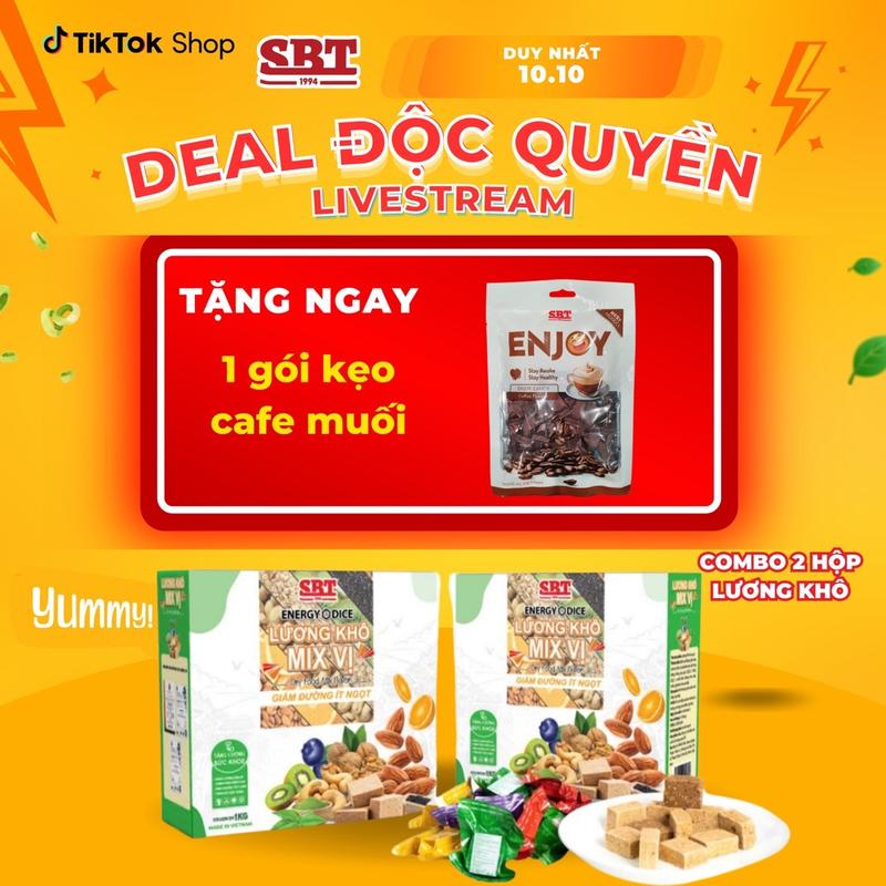[MUA 2 TẶNG 1] Mua 2 Hộp 1kg Lương khô Mix 13 vị hạt ngũ cốc và trái cây * Tặng 1 gói Kẹo Cafe Muối hoặc vị nguyên bản thơm ngon