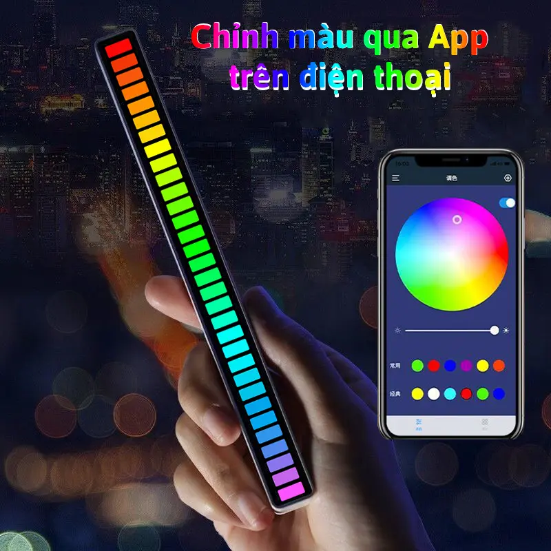 Đèn Led Cảm Biến Nháy Theo Nhạc | Thanh Led RGB Sạc Tích Điện Trang Trí Bàn Làm Việc, Gaming Nhiều Chế Độ Sáng Điều Chỉnh Qua App 1