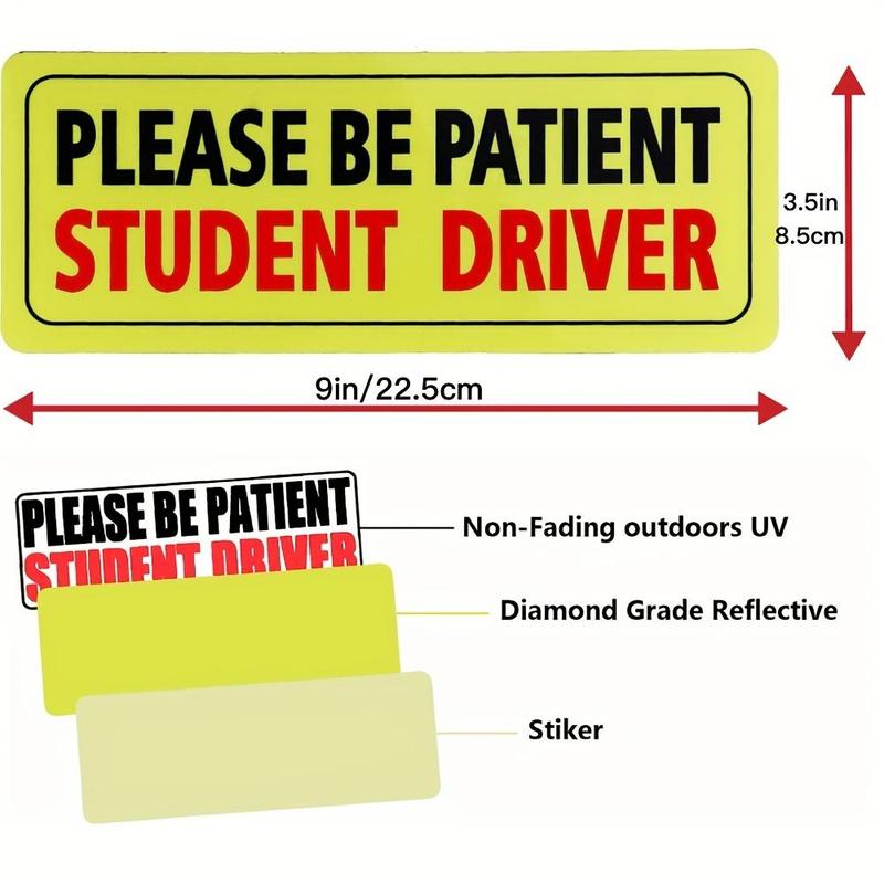 Product Introduction of Student Driver Sticker, Please Be Patient Student Driver Sticker, Removable Student Driver Decals for Cars & Windows 1