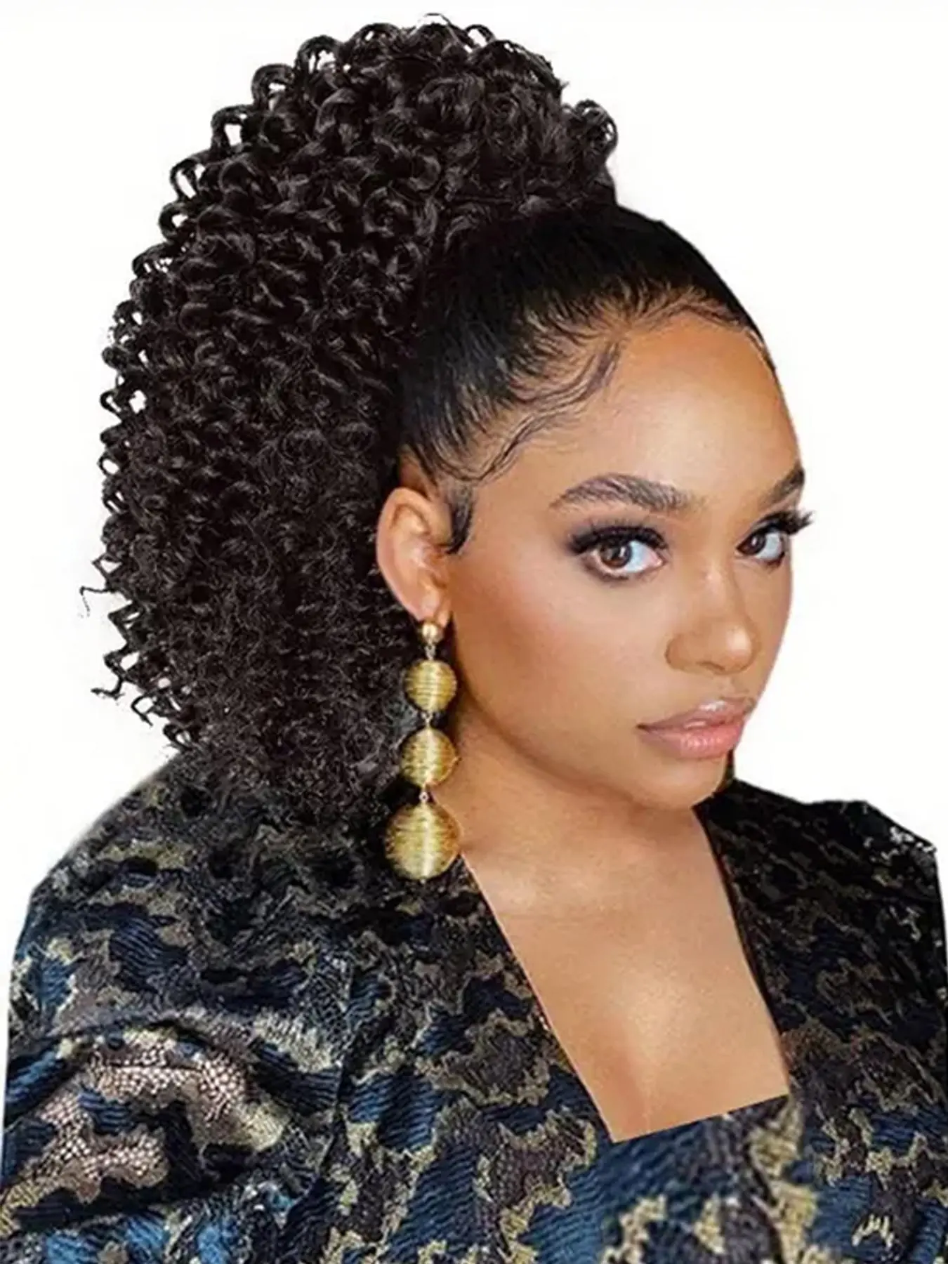 10 Inch Curly Drawstring Ponytail Extension, Synthetic Hair Extensions for Women, Gorgeous Fluffy Ponytail Hair Extensions for Daily Use