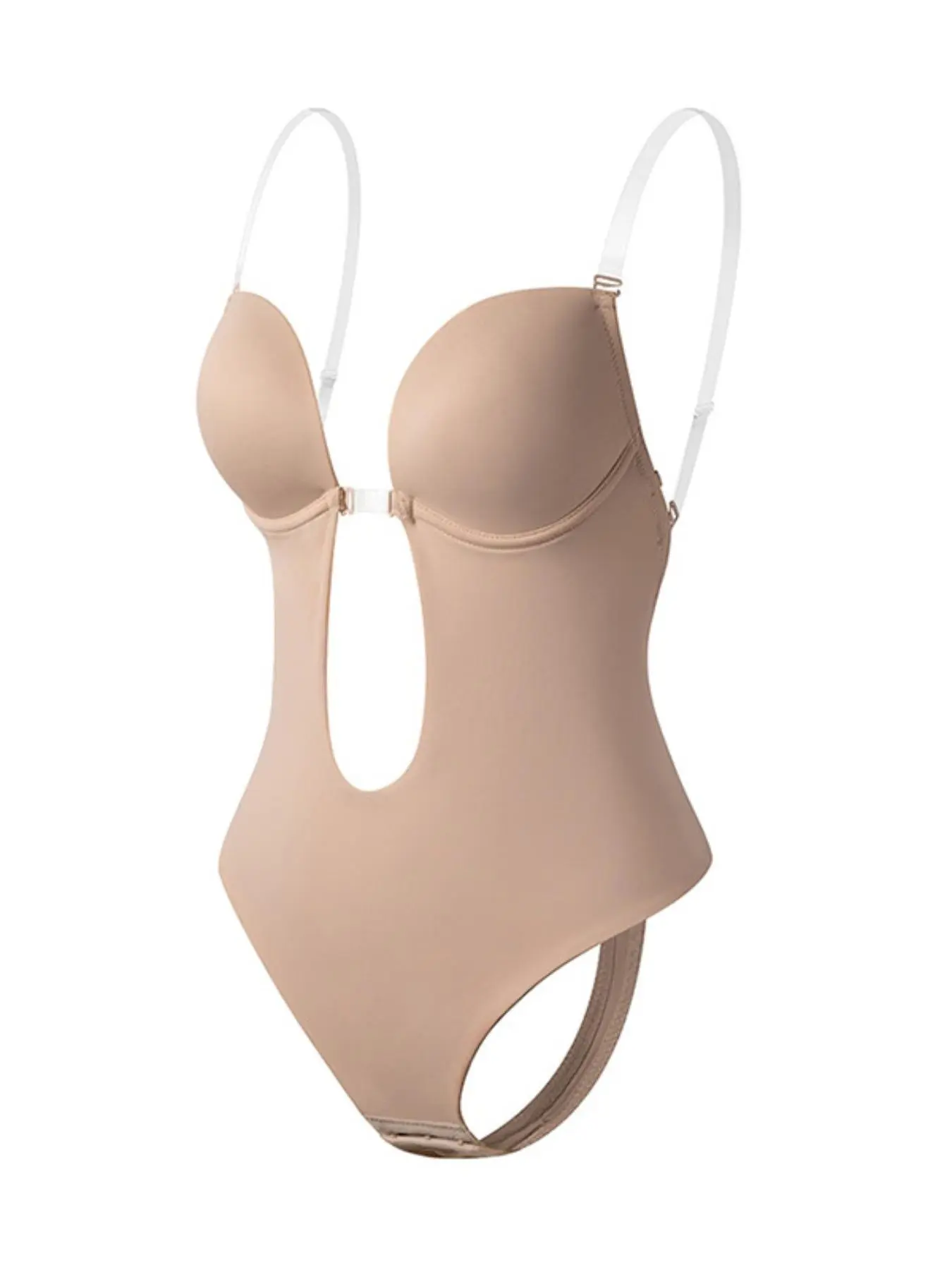 Women's Solid Color One-piece Cut Out Shapewear Bodysuit, High Stretch Fit Tummy Control Shaper, Ladies Shapewear for All Seasons
