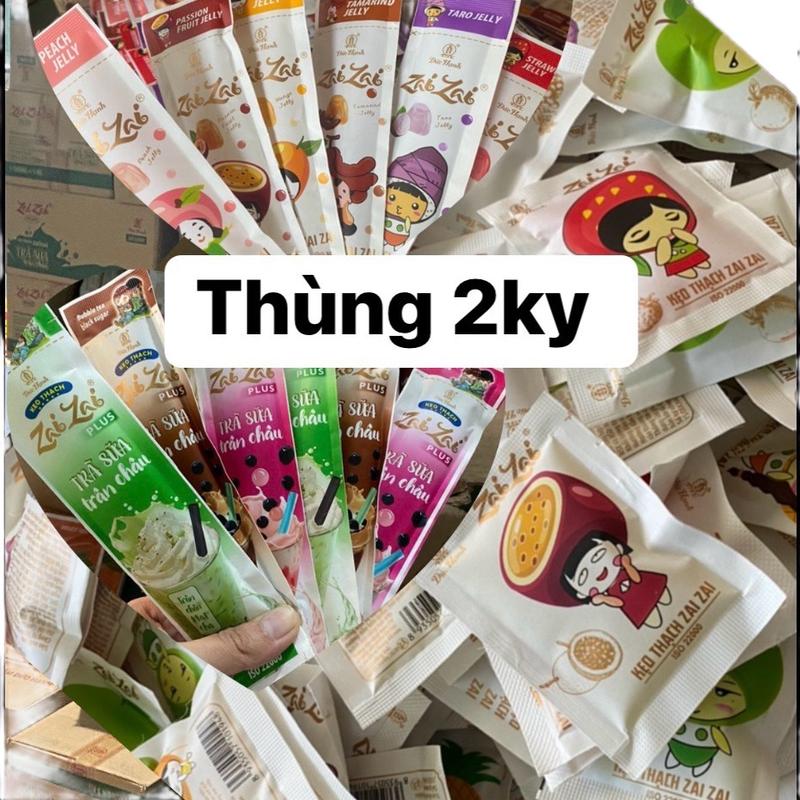 Thùng 2 ky Kẹo thạch zaizai Đức hạnh ăn vặt trái cây - trà sữa mix vị ( date 12 thang ) Food Snack