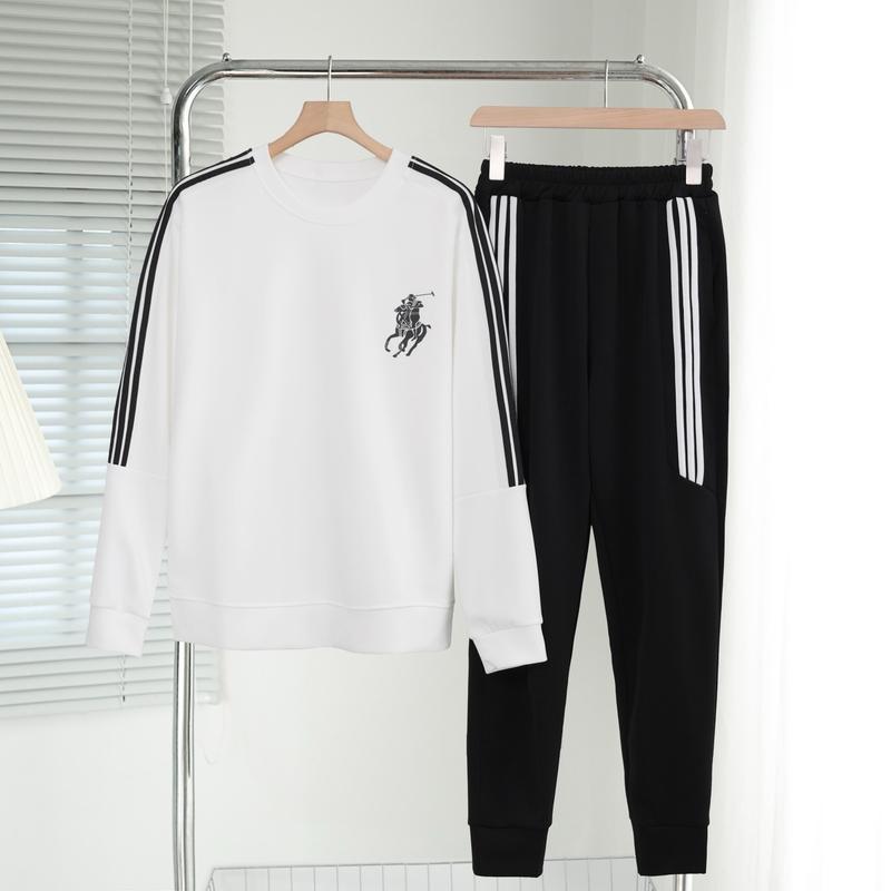 Set Bộ Thể Thao Thu Đông Nam Thêu 3 Sọc in Con Ngựa Hàng Cao Cấp Chất Vải Nỉ Da Cá Mềm Mịn Co Dãn 4 Chiều Sport Chạy Xe Đạp Top