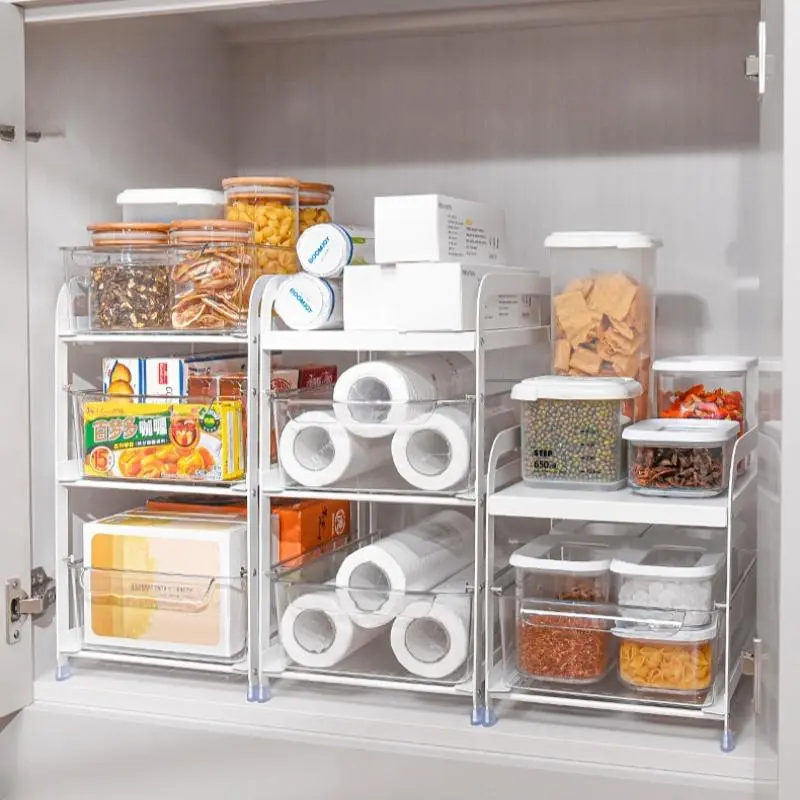 Kitchen Cabinet Organizer, 1 Count Pull Out Cabinet Organizer, Cabinet Storage Rack, Kitchen Storage Organizer, Home Organizer 6