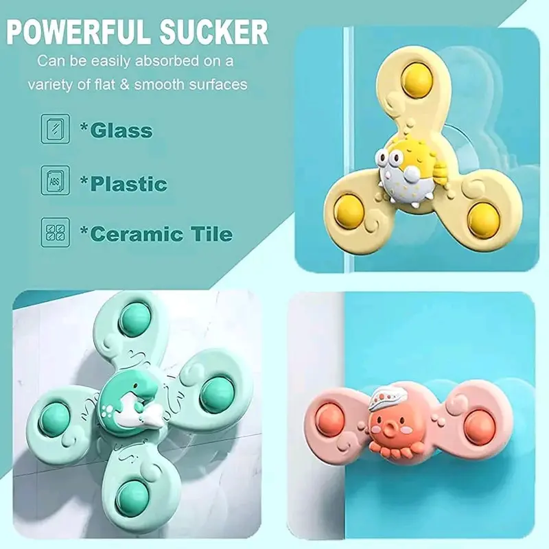 Mainan Edukasi Fidget Spinner Anak Mainan Mandi Putar Genggam Rattle Sensor Motorik 5