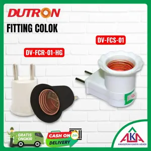 Fitting Lampu Colok DUTRON DV-FCR/S Saklar / Switch Terminal Kuningan Putih Hitam E27 3A SNI