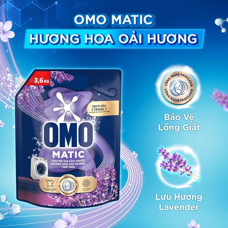 Combo 2 túi Nước giặt OMO Matic  túi 3.6/3.9/4.1kg (bao bì tùẏ lô nhập hàng) 4