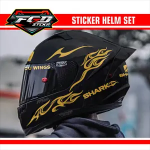 STIKER HELM - CUTTING STIKER FLAME SET UNTUK HELM (PREMIUM+TERMURAH)