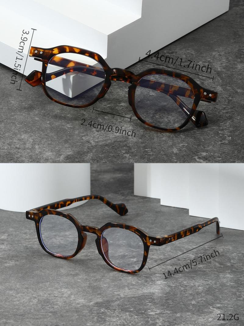 Product Introduction of Unisex Vintage Leopard Pattern Eyeglasses, Trendy Casual Eyeglasses for Everyday Use, Fashion Accessories for Outdoor Activities 1