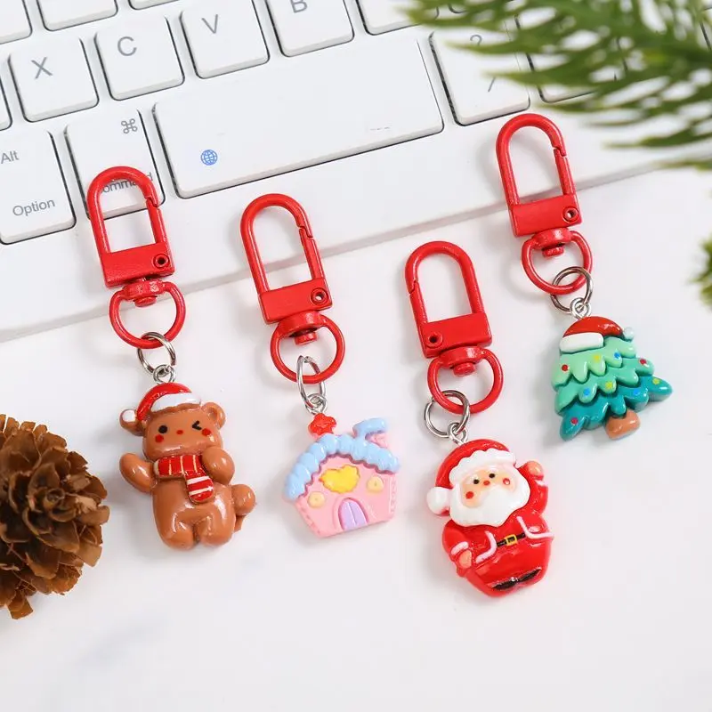 Dây Chuyền Chìa Khóa Giáng Sinh, Thiết Kế Hoạt Hình Dễ Thương, Chất Lượng Cao Cấp, Thích Hợp Cho Túi Xách, Mặt Dây Chuyền Cặp Đôi, Quà Tặng Đồ Chơi, Quà Tặng Giáng Sinh, Hàng Mới Về Móc Khoá Women 4