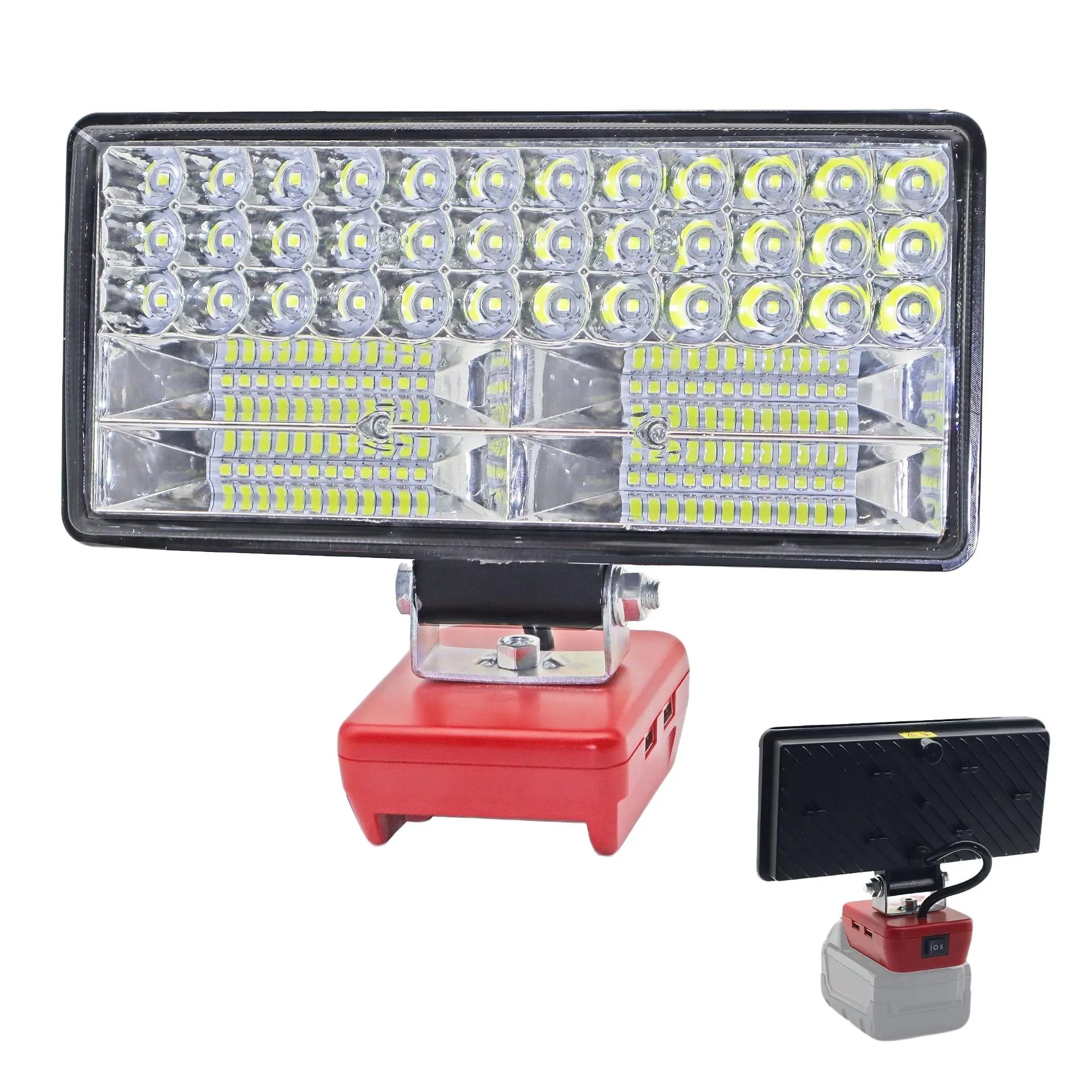 Flood Work Lights, Wireless Work Light for Milwaukee 18V Lithium Battery, Adjustable Flood Lights for Job Site Outdoor Camping (Batteries not included), Lamp, LED Lights