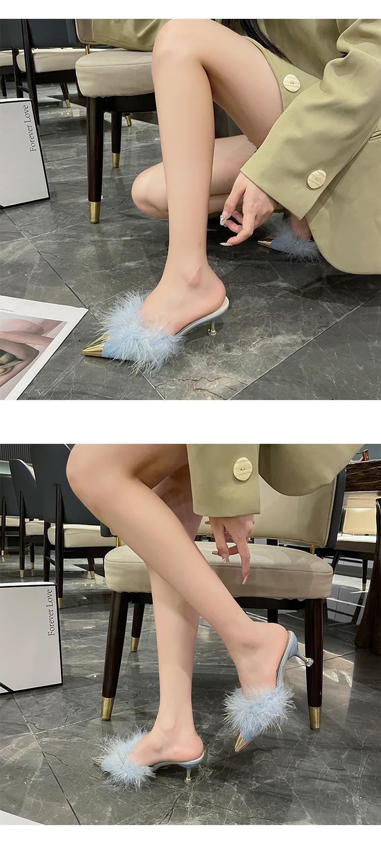 Product Introduction of Dép Lê Có Tóc Baotou, Dành Cho Nữ, Phong Cách Mới 2024, Mũi Nhọn, Mũi Kim Loại, Gót Mỏng, Ngọt Ngào Và Thanh Lịch, Thích Hợp Cho Phong Cách Lười Biếng Và Nửa Trái Tim 23