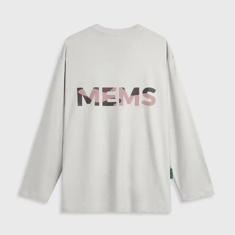 Moutain long sleeves | MEMS Áo thun cotton nam nữ tay dài cổ tròn in logo màu thiên nhiên 3