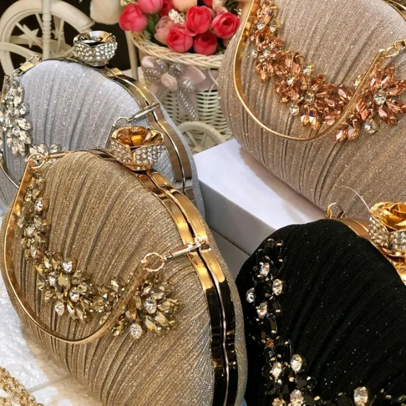 Tas Pesta PRESLEY Embellished Crystal Box Clutch Wanita 6