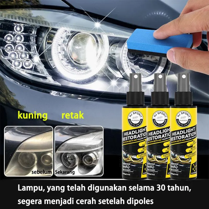 Pembersih Lampu Mobil / Pengkilap Mika Lampu Mobil / Headlight Restored 120ml / Headlamp Polish / Pembersih Lampu Mobil & Motor / Poles Mika Lampu Mobil 2