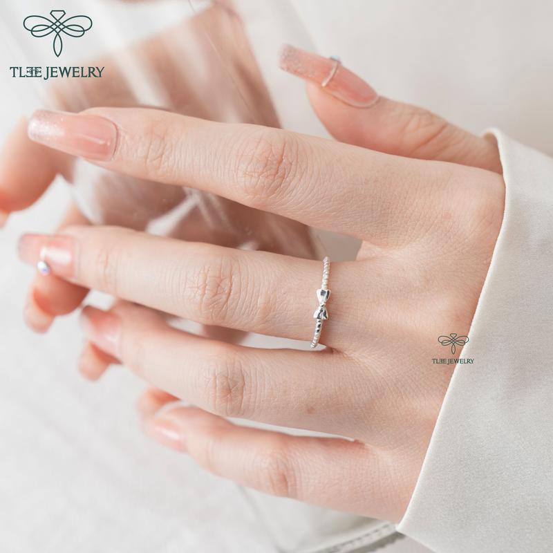 Nhẫn bạc nữ TLEE nơ tiểu thư dịu dàng TLEE JEWELRY A0183 2