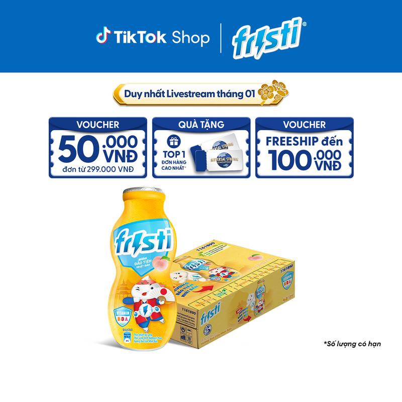 Thùng 48 Chai Sữa Chua Uống Fristi Hương Đào 80ml 48x80ml