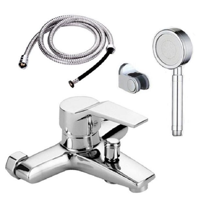 Sen vòi bộ sen tắm nóng lạnh hợp kim đồng cao cấp mạ crom bóng 5 lớp kèm vòi hoa sen tăng áp nhôm SNL904-VHS08