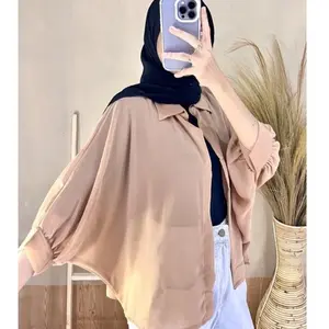 YOLA Cardigan Batwing bahan Cerutty Babydoll Seethrough Outer baju fit Muslim Panjang Ceruty Wanita