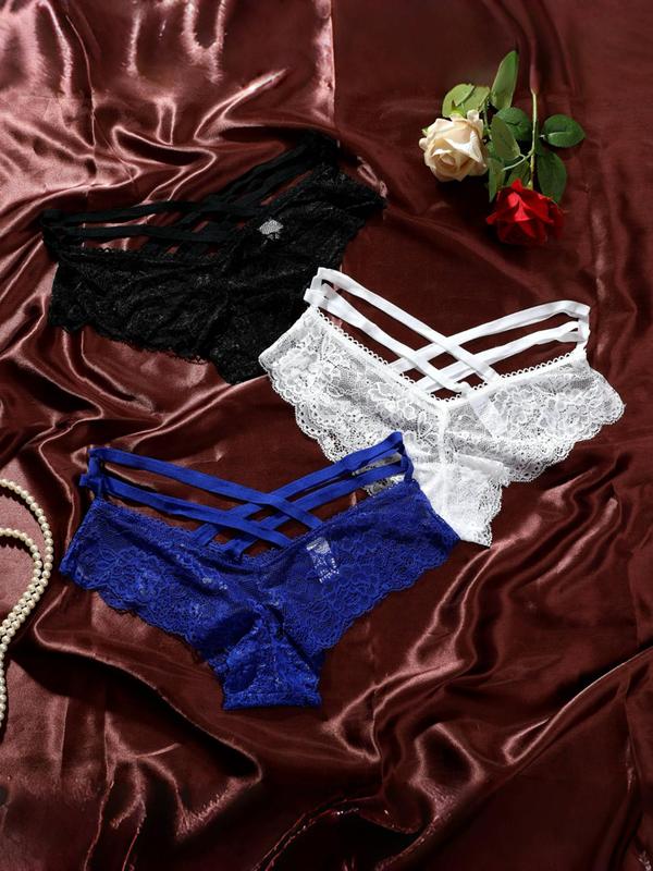 Women's Solid Color Lace Panty, Soft Comfy Breathable Knicker for Daily Wear, Women's Underwear for All Seasons 0