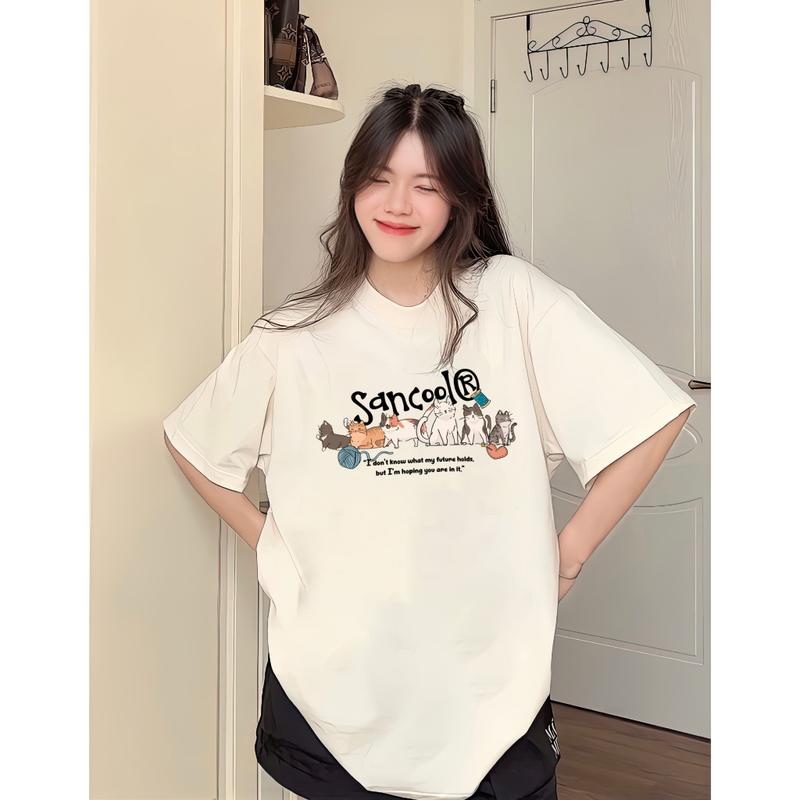 Product Introduction of ÁO Thun Cotton Cao CấP, ThươNg HiệU ĐịA PhươNg Sancool, Unisex, ThiếT Kế HìNh MèO HạNh PhúC Ss.1-Sc018, DàNh Cho NamáO Thun Nam đẹP 2025 áO PhôNg Nam áO PhôNg Local Brand áO RắN 2025 áo thun vải dày dặn Menswear Cổ Tròn 19