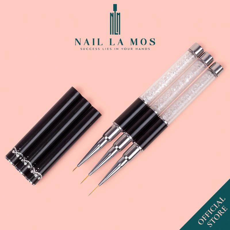 Cọ nét cán đá cao cấp 3 sizes  6mm; 9mm; 12mm  - Cọ vẽ nail chuyên dụng  lẻ chiếc  
