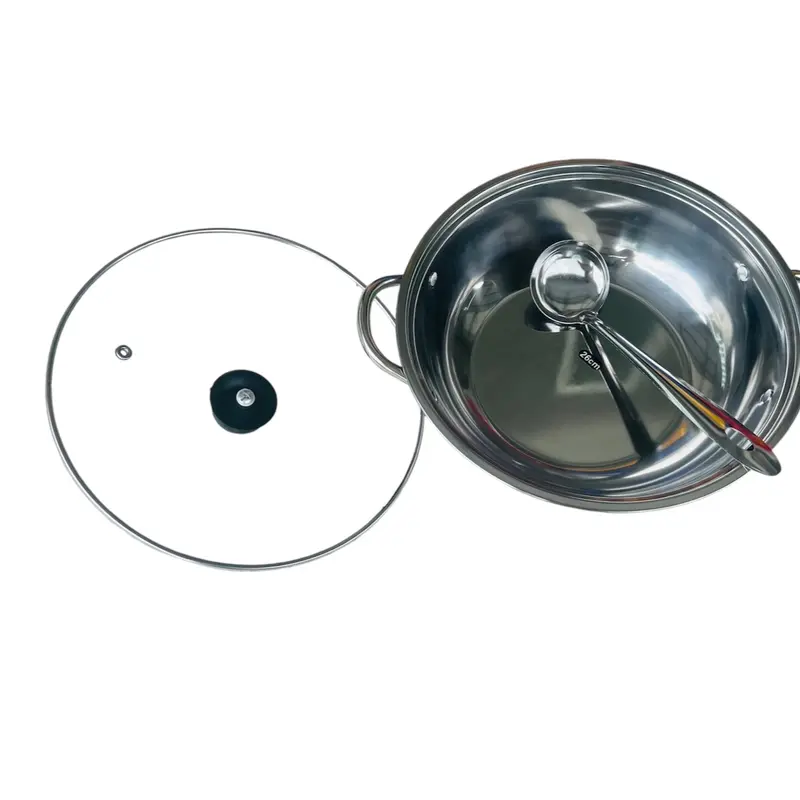 Nồi lẩu 26cm nắp kính, tặng kèm vá inox. hấp 2