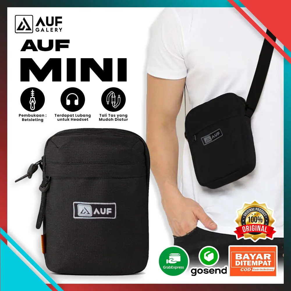 AUF Gowy Tas Selempang Pria Kecil Simple Elegan | Sling Bag Wanita MIni Aesthetic Korean Style | Tas Cangklong Cowok Kece Viral Simpel