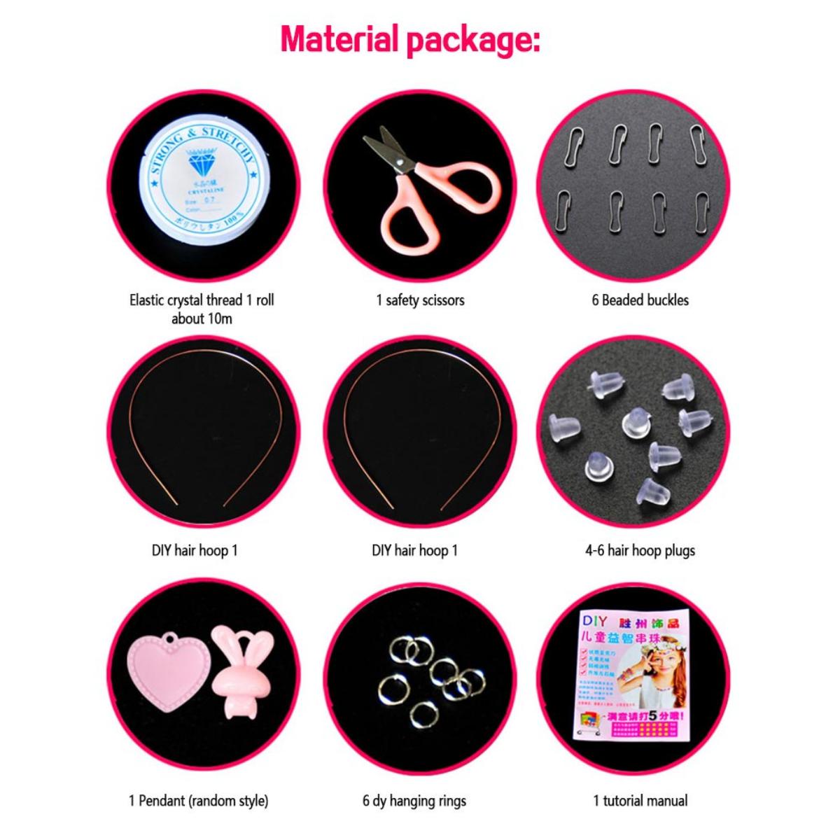 Kreasi Mainan Anak Perempuan DIY: Set 4 Aksesori Perhiasan Termasuk Kalung, Gelang, Cincin, dan Manik-Manik Untuk Kreativitas Anak