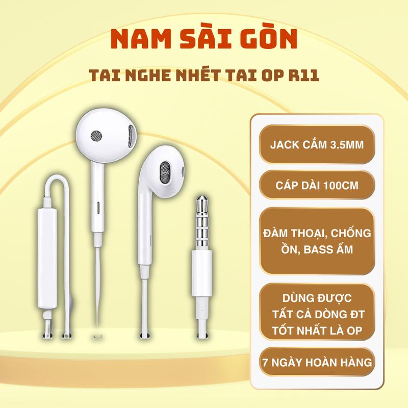 Tai Nghe nghe nhạc nhét tai OP PO Siêu Bass, Loa màng đồng, dùng cho máy chân 3.5mm A31, A5, A9, A91, F11, Reno, A31, A12, A92, Reno