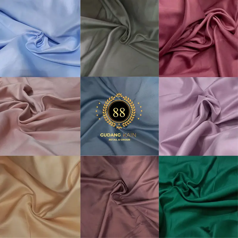 Kain Satin Velvet Premium Polos Bridesmaid [Harga 1 Roll - Isi 60 Yard] indonesia teracota sutra & satin 5