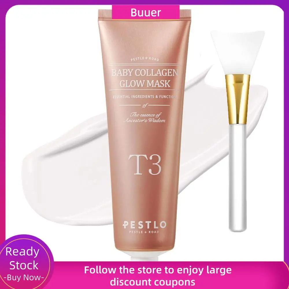 New Collagen Glow Baby Collagen Glow Cream Peel Off with a Brush Collagen Mask Reallagen T-3 Vegan Collagen Aginon Volufiline Wrapping Peel Off Facial Mask Pack for Face