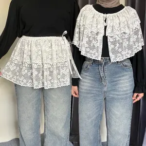 baru Luna Lace 2in1 Skirt & Cape | Mini Lace Skirt | Layered Skirt