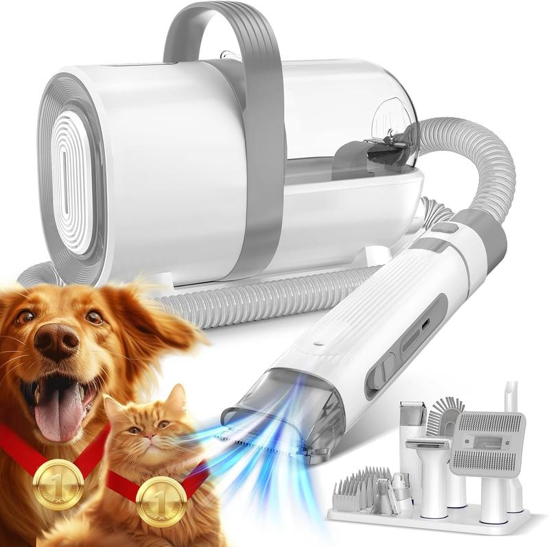 TikTok Shop Dog Hair Vacuum Dog Grooming Kit Pet Grooming Vacuum with Pet Clipper Nail Grinder 1.5L Dust Cup Dog Brush Vacuum with 7 Pet Grooming Tools for Shedding Pet Hair