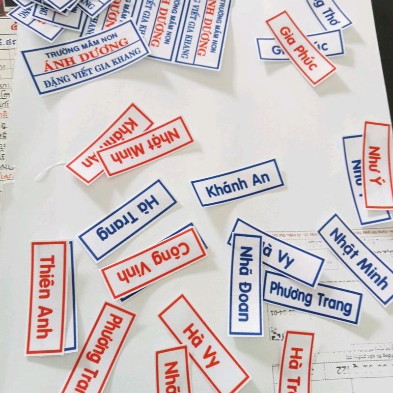  combo 10 bảng tên học sinh dùng ủi hoặc may lên quần áo miếngdán xébảngtên thẻ  tên phù hiệu 