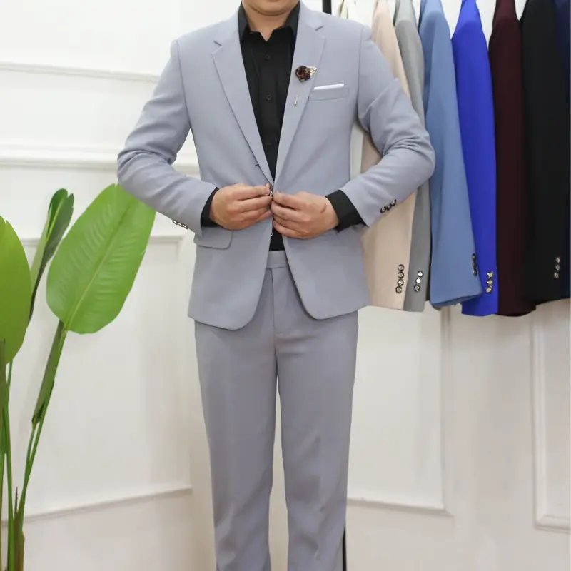 Bộ vest nam gồm 1 áo vest + 1 quần + 1 áo sơ mi (TẶNG kèm Cavat, phụ kiện cài Vest và 2 quần sip nam) chất tuyết mưa tây, ko nhăn, ko xù, ko bay màu 5