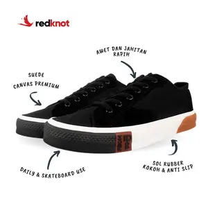Redknot Melvin Hitam - Sepatu Sneakers Pria Cocok Untuk Skateboard Terbaik - Display