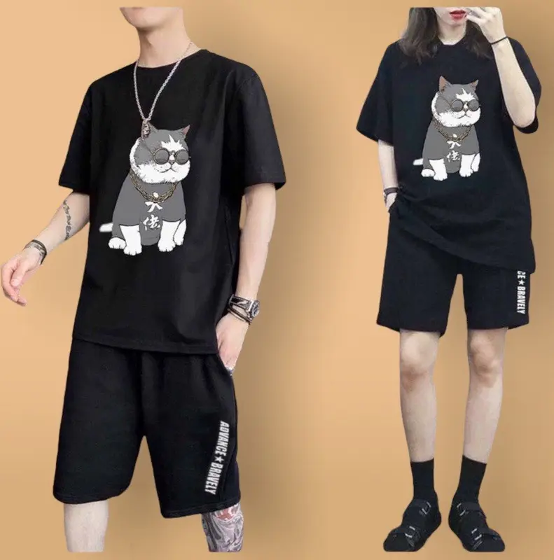 Bộ Quần Áo Thể Thao Nam Hè Unisex In Hình Mèo Đại Ca Ngầu Cá Tính Chất Thun Co Dãn Thấm Hút Nhanh Khô Kích Thước Phù Hợp Mọi Đối Tượng Sport Tập Thể Dục Chạy Bộ 1
