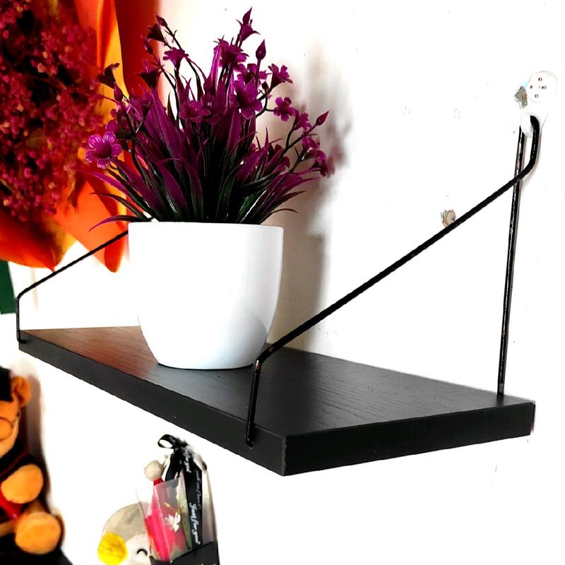 Kệ Treo Tường Không Cần Khoan Màu Đen Trang Trí Decor Để Đồ - Gỗ MDF Phủ Melamine 2 Mặt Dày 17mm - Nhà Bếp, Kitchen kede do, kệ gia vị bếp đựng ke dung kegia yino nắp rocok hay trangtri dây