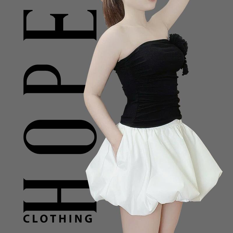 [HOPE Clothing] Chân váy bí ngô xinh xắn ba màu Nữ Thông thường thời trang Skirts thông thường có thể giặt máy 5