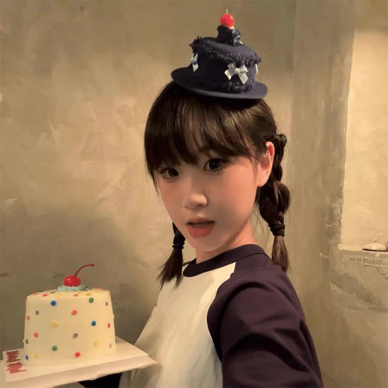 Product Introduction of Cowboy Cherry Candle Birthday Hat Hairpin Burnable Small Cake Funny Creative Hat Hairpin Hair Accessories 1