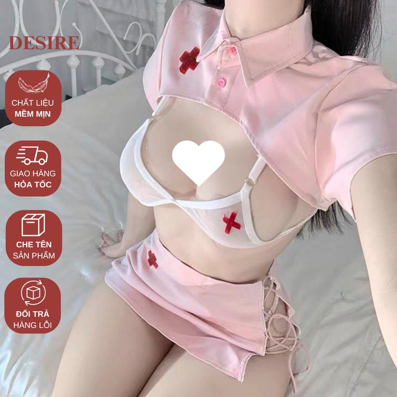 Bộ đồ ngủ Cosplay y tá đầy đủ phụ kiện gợi cảm DESIRE VN-8537