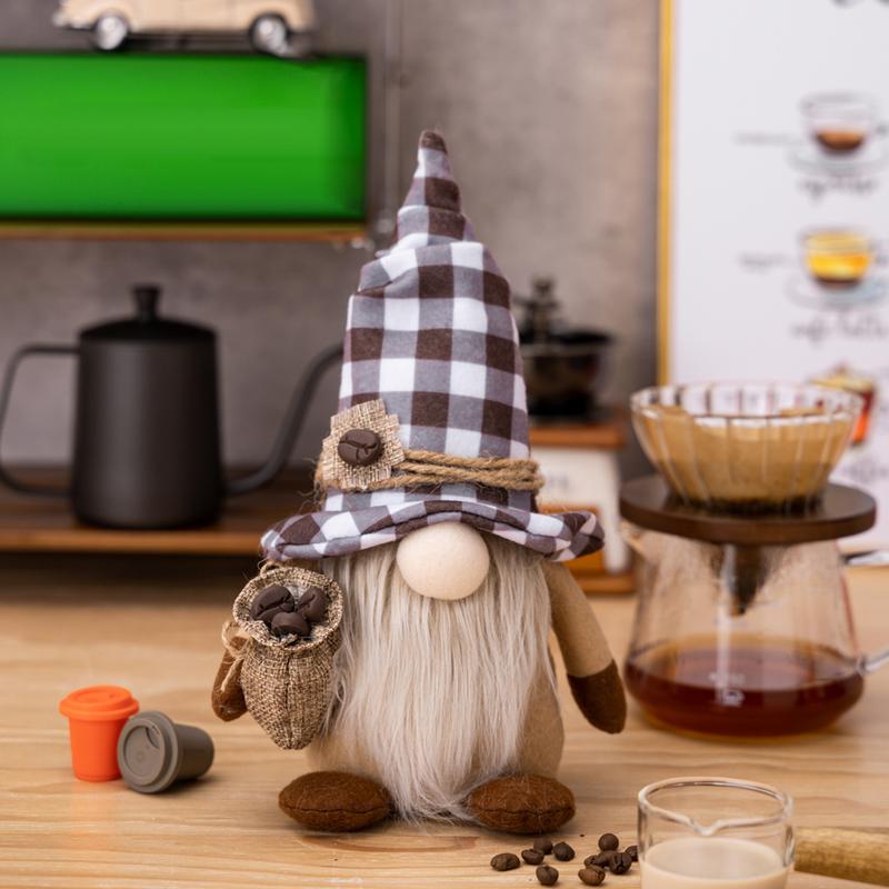 PE.B Gnome Doll Decor Beautiful Gnome Stuffed Doll Mini Desktop Faceless Gnome Plush Doll Coffee Bean Bag Delicate Table Faceless Gnome Ornament Party Supplies Big Nose 0