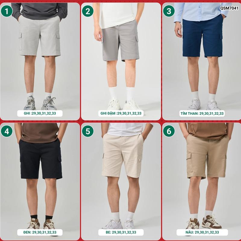 [ Flash sale ] YODY Quần Sooc Nam Kaki Nam Túi Hộp QSM7041 1