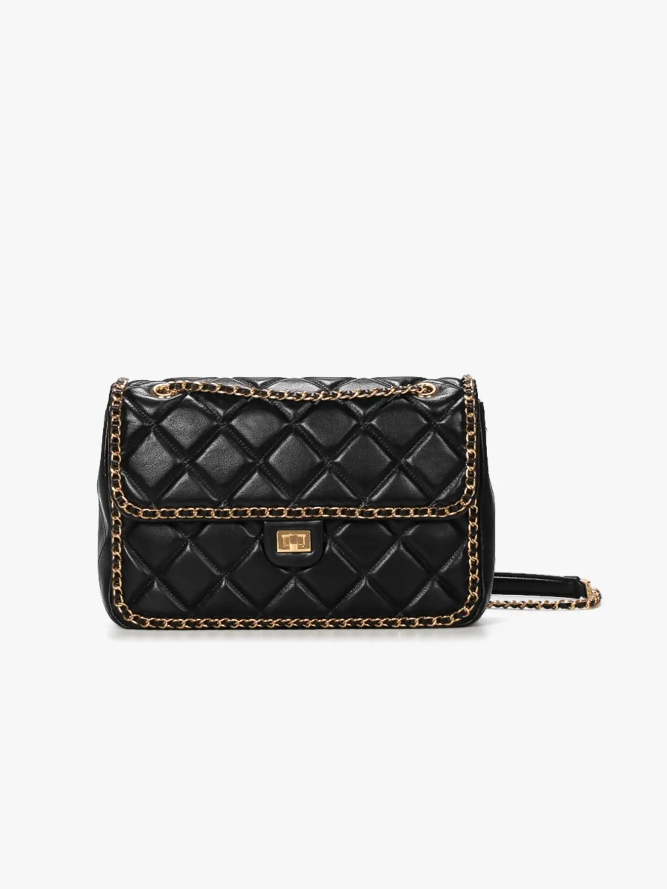 Women's Fashionable Quilted Design Crossbody Bag, Casual Versatile Cowhide Shoulder Bag for Daily Used, Trendy All-match Commuter Bag