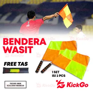 KickGo Bendera Wasit 2 pcs assistant referee flag benderahakim garis asisten wasit 1set 2pcs