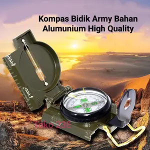 Kompas Bidik Army Bahan Alumunium High Quality/Kompas Lensa