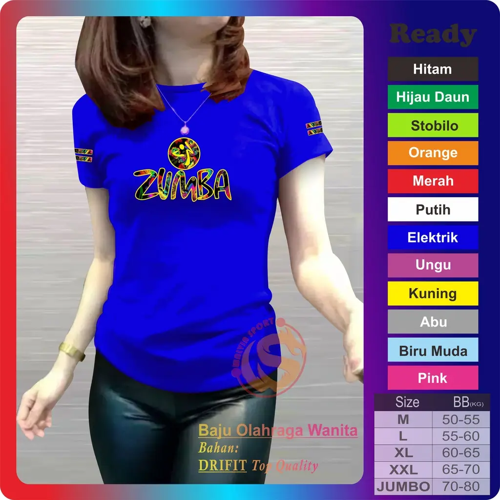 Kaos senam zumba terbaru kaos pendek Baju aerobic olah raga fitnes atasan wanita obic fitnes