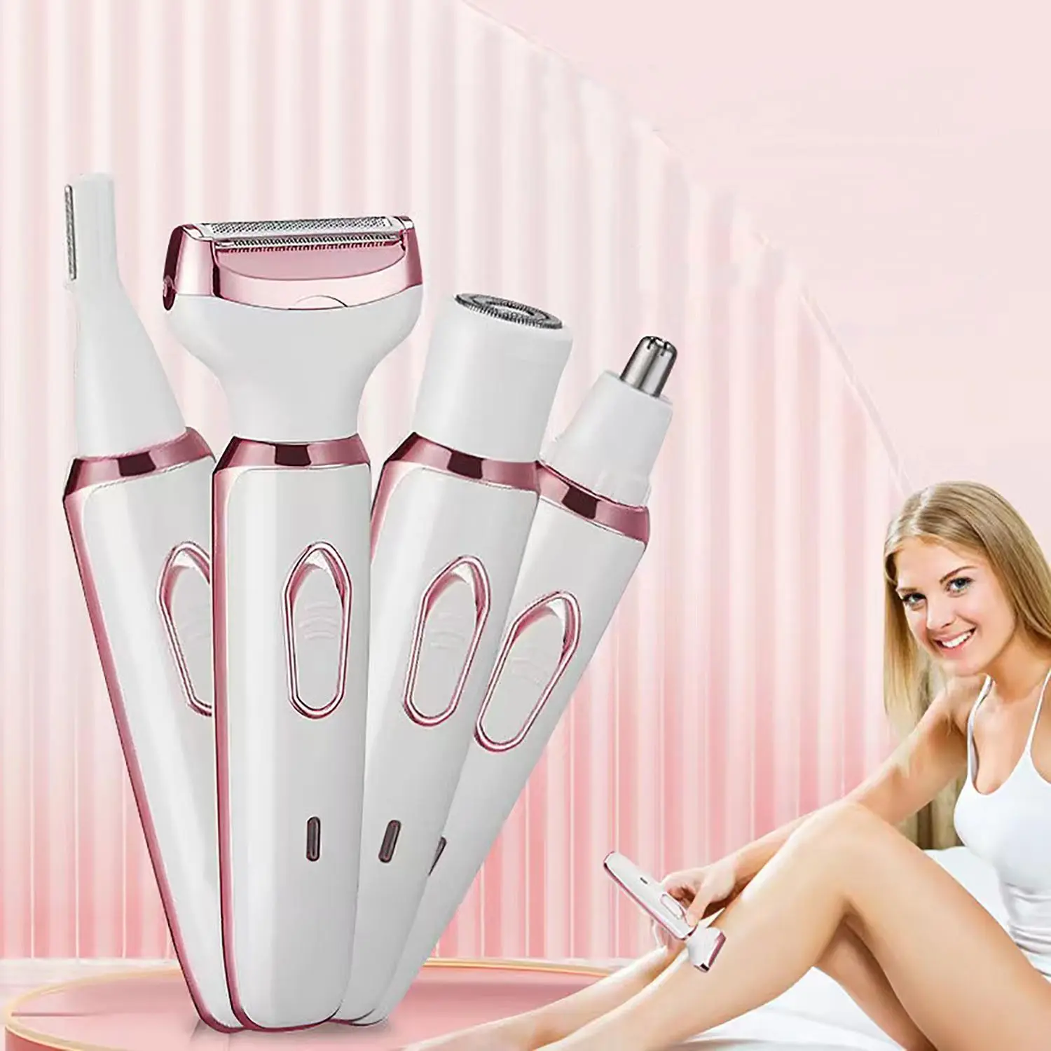 Comfort 4 in 1 Waterproof Electric Shaver, 1 Box Rechargeable Portable Electric Trimmer for Body, Easy To Use, Epilator Hair Remover, Gift for Girlfriend, Epilator Hair Remover, Winter Gift, Valentine's Day Gift