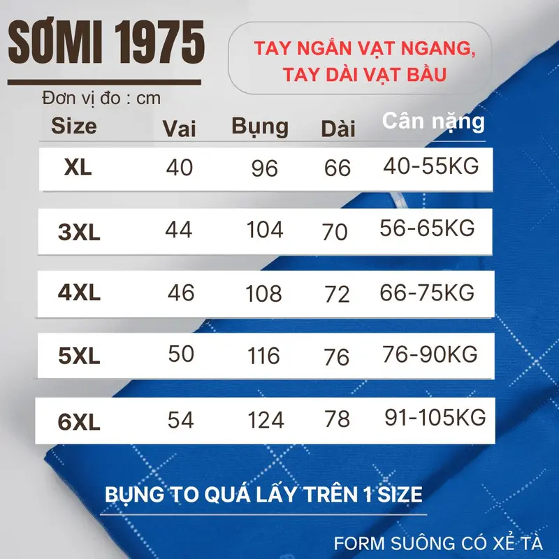 Áo sơ mi nam tay ngắn và dài tay thương hiệu 1975 trung niên có túi loại áo sơ mi tặng cha có size lớn 105kg MAU37-42 vải lụa co giãn mềm mịn không nhăn form rộng suông xẻ tà classic menswear shirt 8